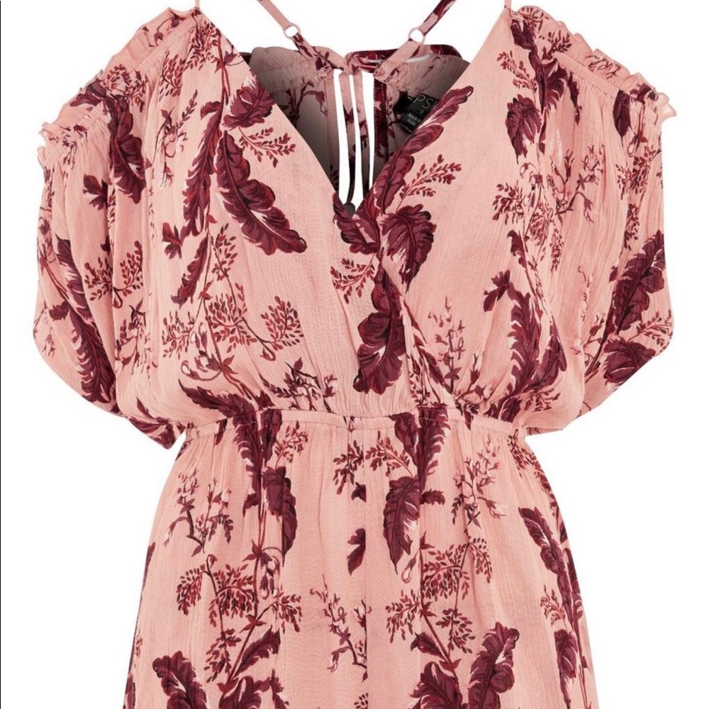Topshop Floral Cold Shoulder Playsuit - Picture 3 of 6